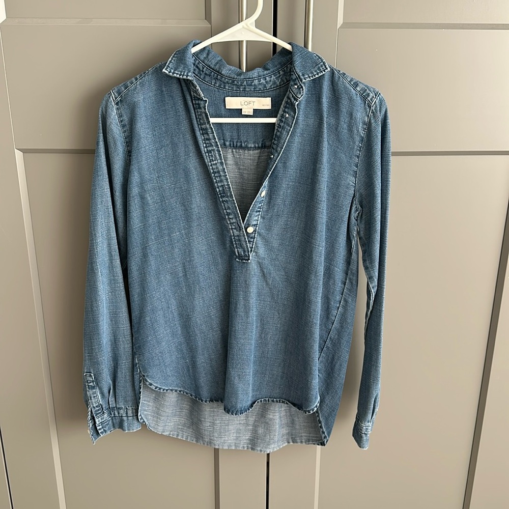 Loft denim long sleeve top